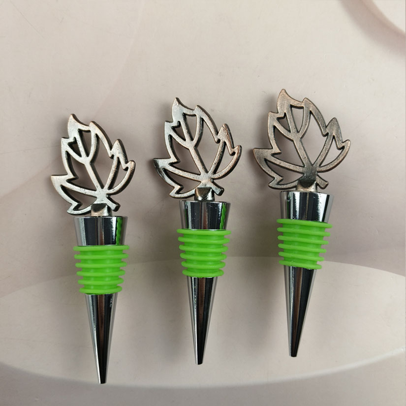 Maple leaves Wine Bottle Stopper, Romantic Wine Stopper, Reusable Rhinestone Beverage Wine Cork, Dec